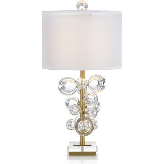 Bubble Table Lamp by John-Richard in brass, white. Made from brass, crystal, glass in a modern style.