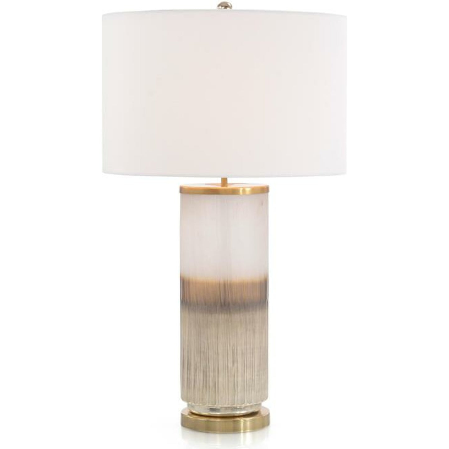 000 SR-864134 | Primary Silo | Glass Table Lamp by John-Richard in brass, white. Made from brass, glass in a transitional style.