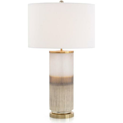 Glass Table Lamp by John-Richard in brass, white. Made from brass, glass in a transitional style.