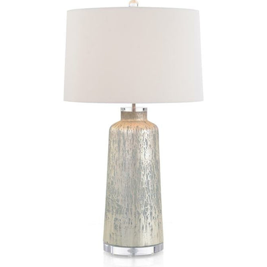 Teal and Gold Wash Table Lamp by John-Richard in ash, gold and gold, nickel, white. Made from glass, nickel in a transitional style.
