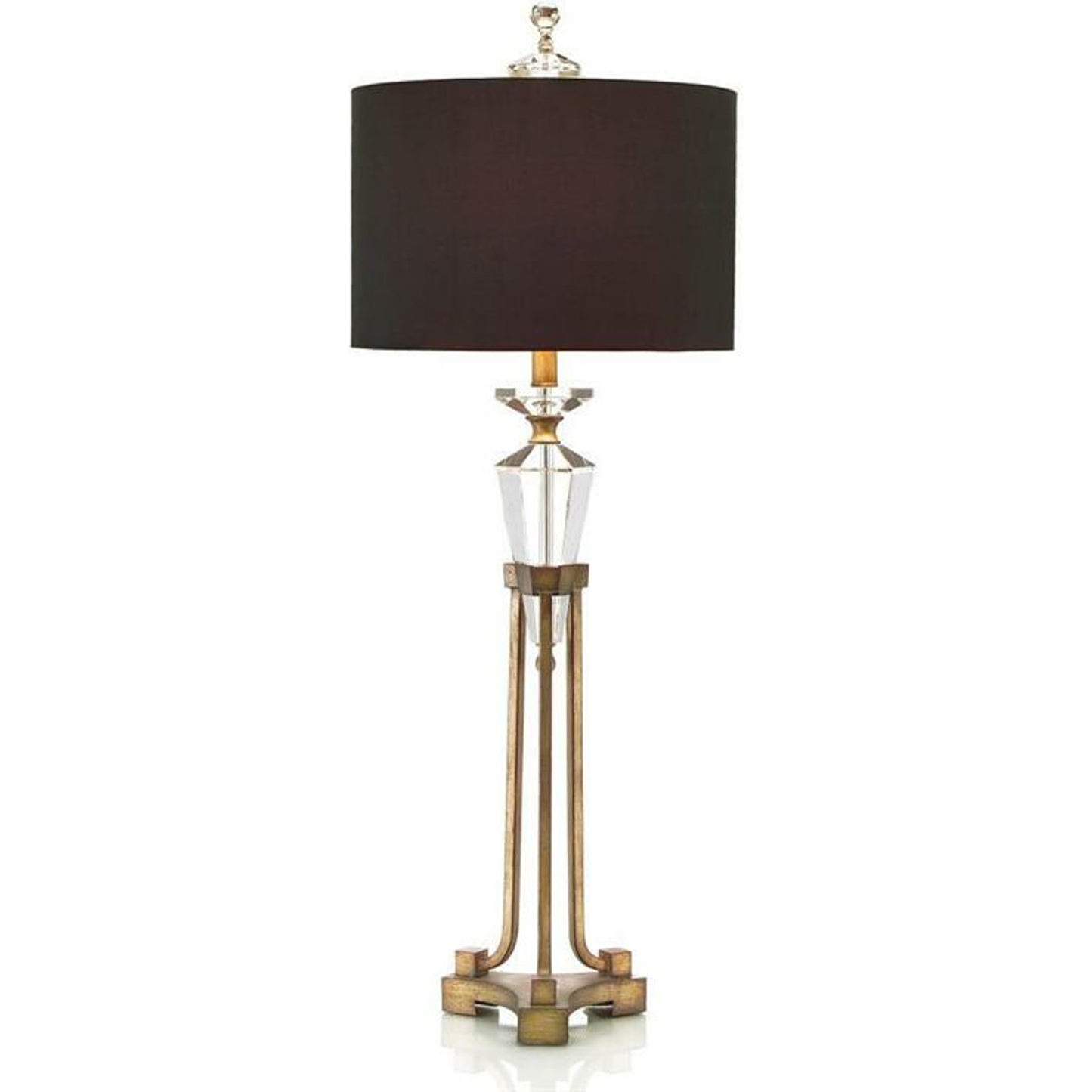001 SR-863910 | Primary Silo | Faceted Crystal in Stand Buffet Lamp by John-Richard in black. Made from crystal in a transitional style.