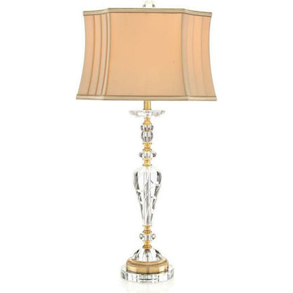 Crystal Swirl Lamp by John-Richard in beige, brass. Made from brass, crystal in a traditional style.