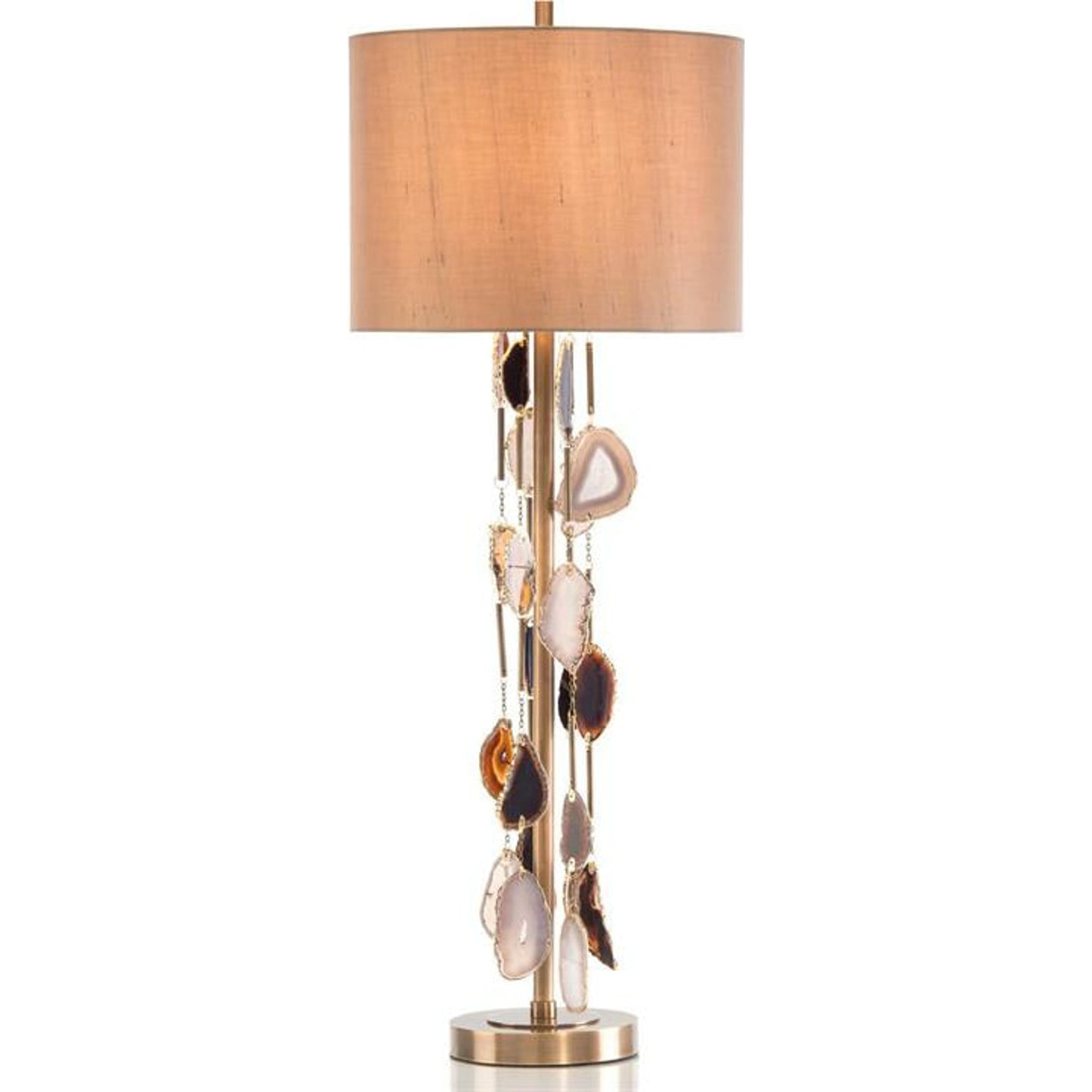 001 SR-863919 | Primary Silo | Falling Agate Buffet Lamp by John-Richard in brass, gold. Made from brass in a eclectic & global style.