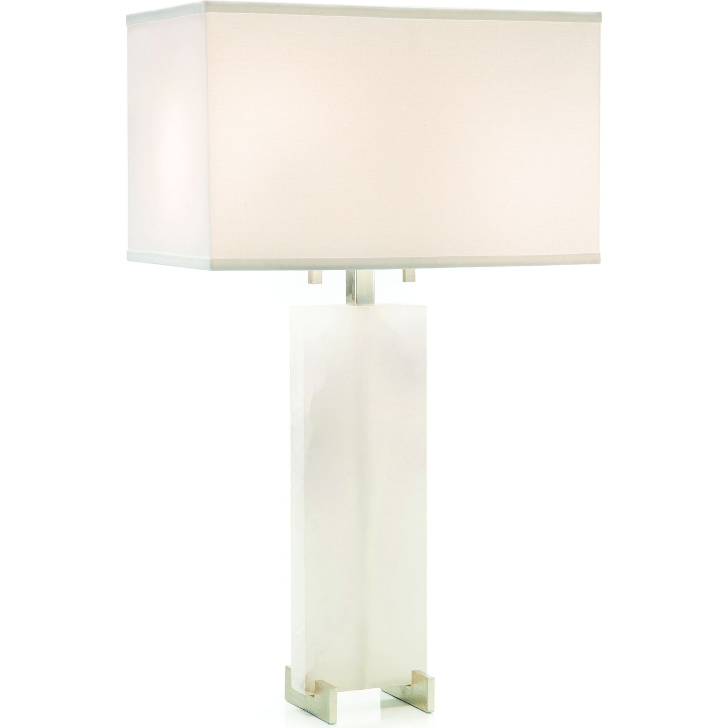 001 SR-771582 | Primary Silo | Alabaster & Antique Silver Table Lamp by John-Richard in alabaster, antique silver. Made from iron, stainless steel, alabaster in a modern style.