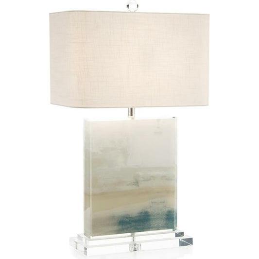Carol Benson-Cobb's Slated Table Lamp by John-Richard in clear, nickel, white. Made from nickel in a eclectic & global style.