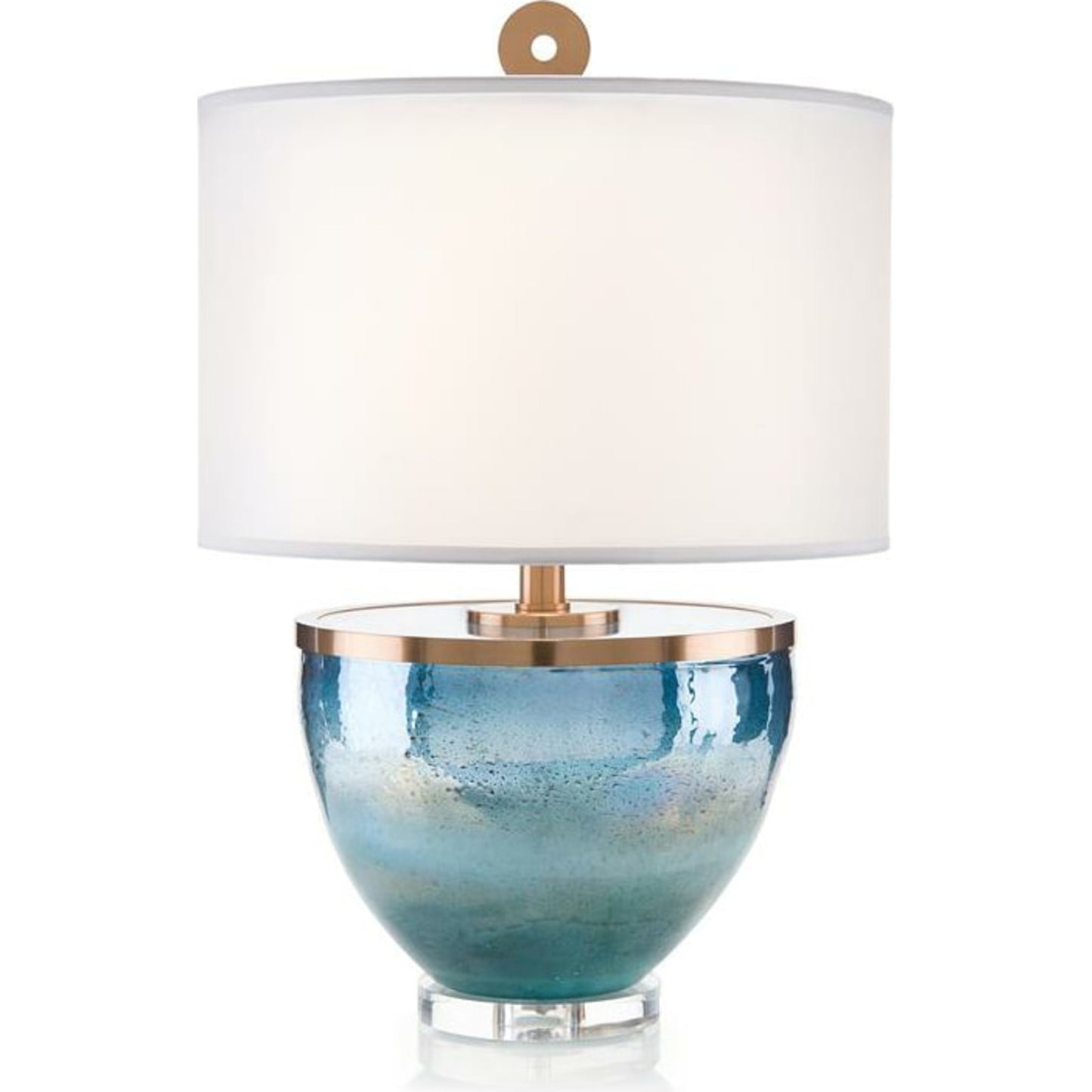 000 SR-864374 | Primary Silo | Islamorada Table Lamp by John-Richard in blue, bronze, white. Made from bronze, crystal, glass in a coastal style.