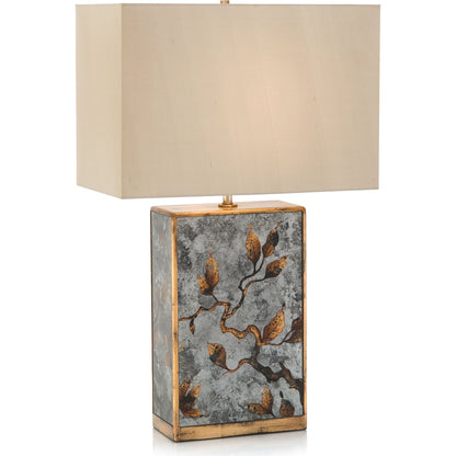 Egolmise Table Lamp by John-Richard in champagne, gold and champagne, gold, nickel, white. Made from nickel in a transitional style.