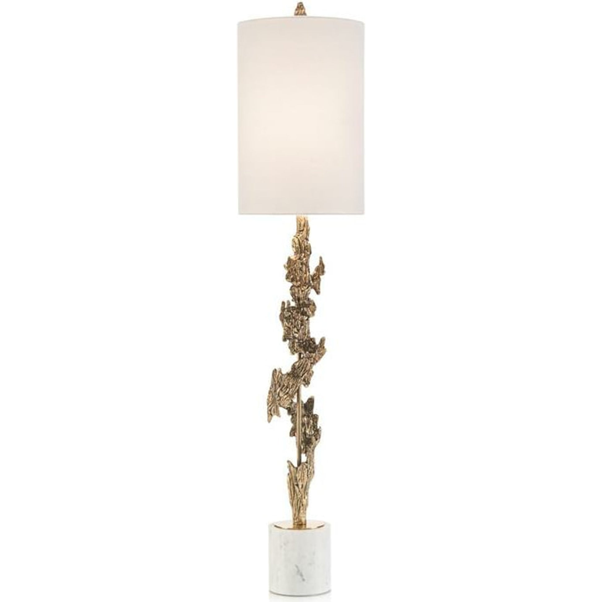Abstract Table Lamp by John-Richard in brass, gold, white. Made from brass in a modern style.