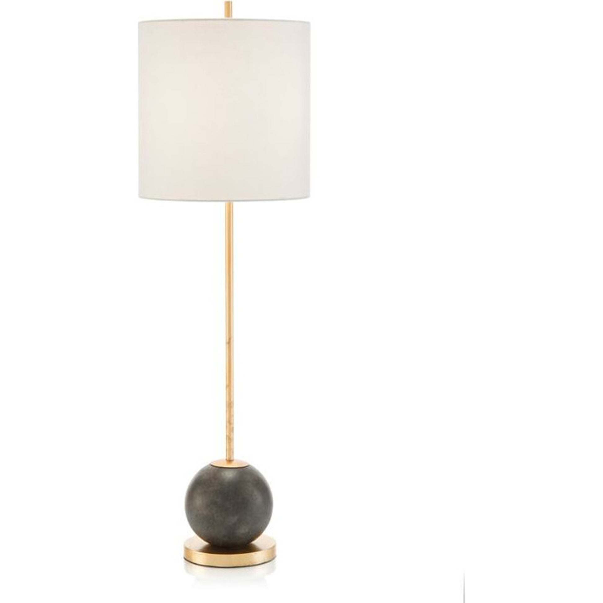 Concrete Sphere Buffet Lamp by John-Richard in bronze, gold, white. Made from bronze in a transitional style.