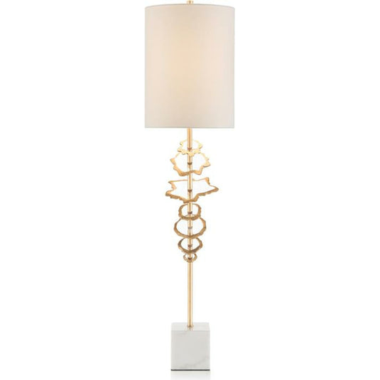 Floating Discs Buffet Lamp by John-Richard in gold, white. Made from acrylic, cotton in a modern style.