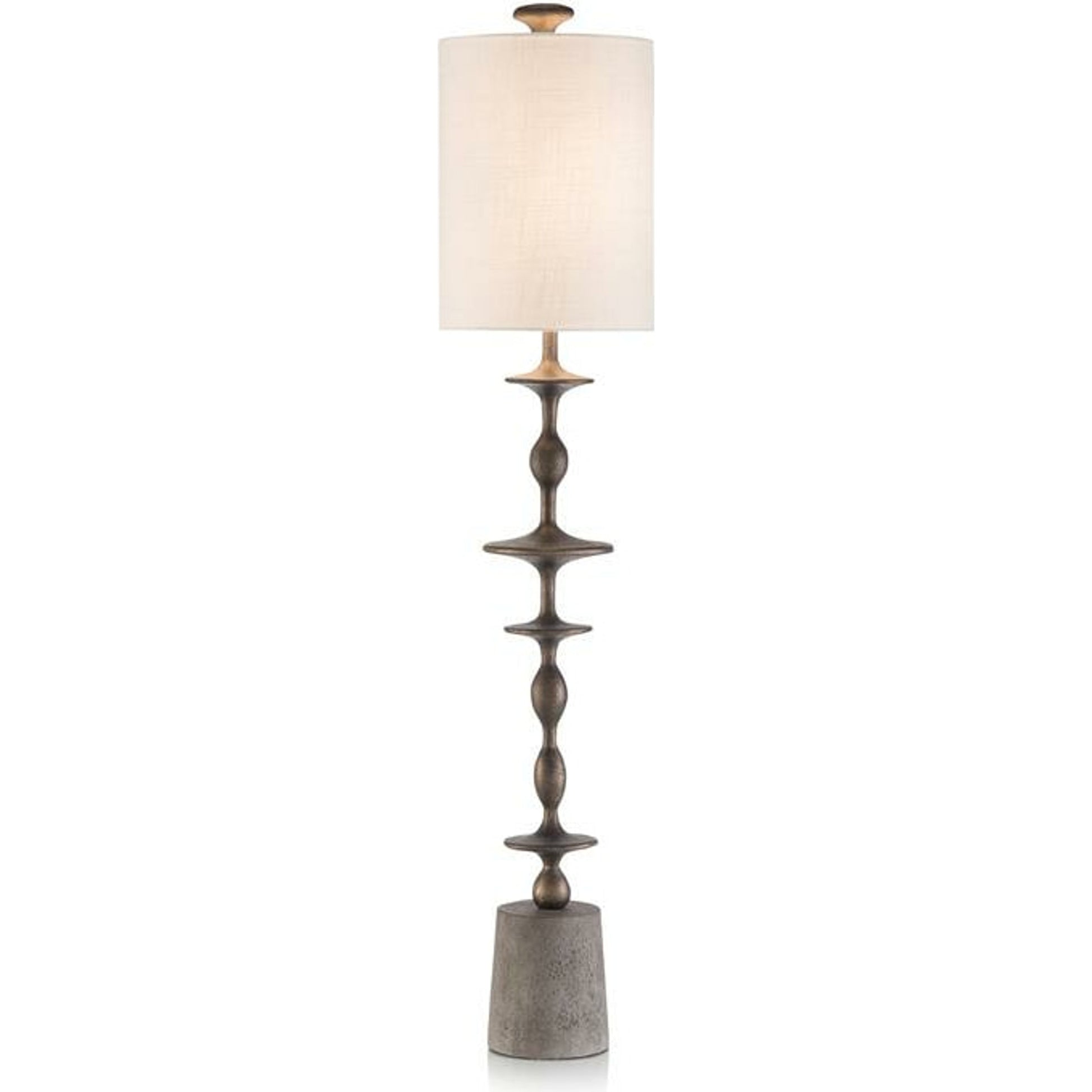Baluster Candlestick Lamp by John-Richard in black, gold, white. Made from unique in a eclectic & global style.
