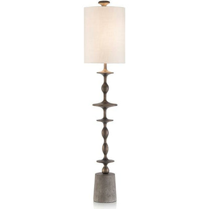 Baluster Candlestick Lamp by John-Richard in black, gold, white. Made from unique in a eclectic & global style.