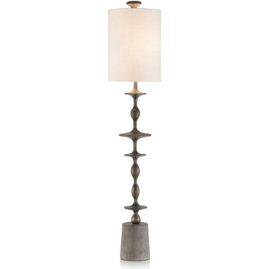 Baluster Candlestick Lamp by John-Richard in black, gold, white. Made from unique in a eclectic & global style.