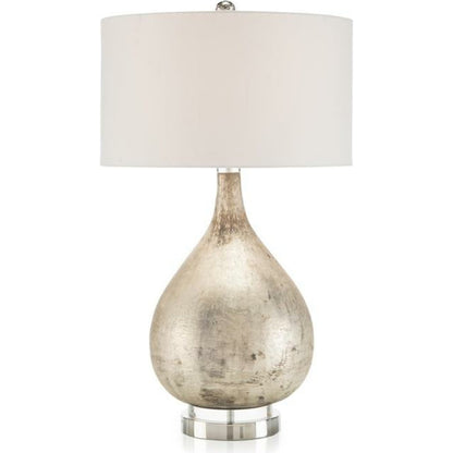 Table Lamp in Weathered Finish by John-Richard in clear, nickel, silver, white. Made from acrylic, cotton, glass, nickel in a transitional style.
