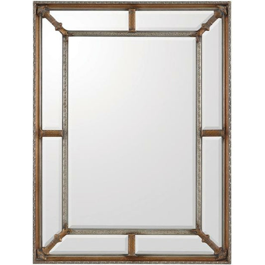 Richland Mirror by John-Richard in gold. Made from unique in a transitional style.