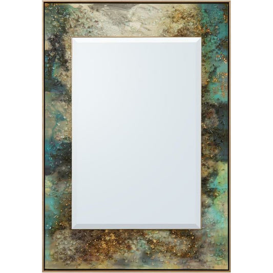 Mary Hong's Galactic Mirror by John-Richard in gold. Made from glass in a modern style.