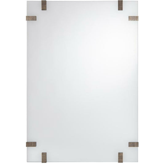 Isabel Mirror by John-Richard in brass, silver. Made from brass in a modern style.