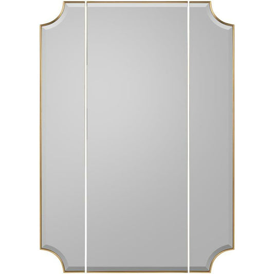 Moulin Triptych Mirror by John-Richard in gold. Made from unique in a traditional style.