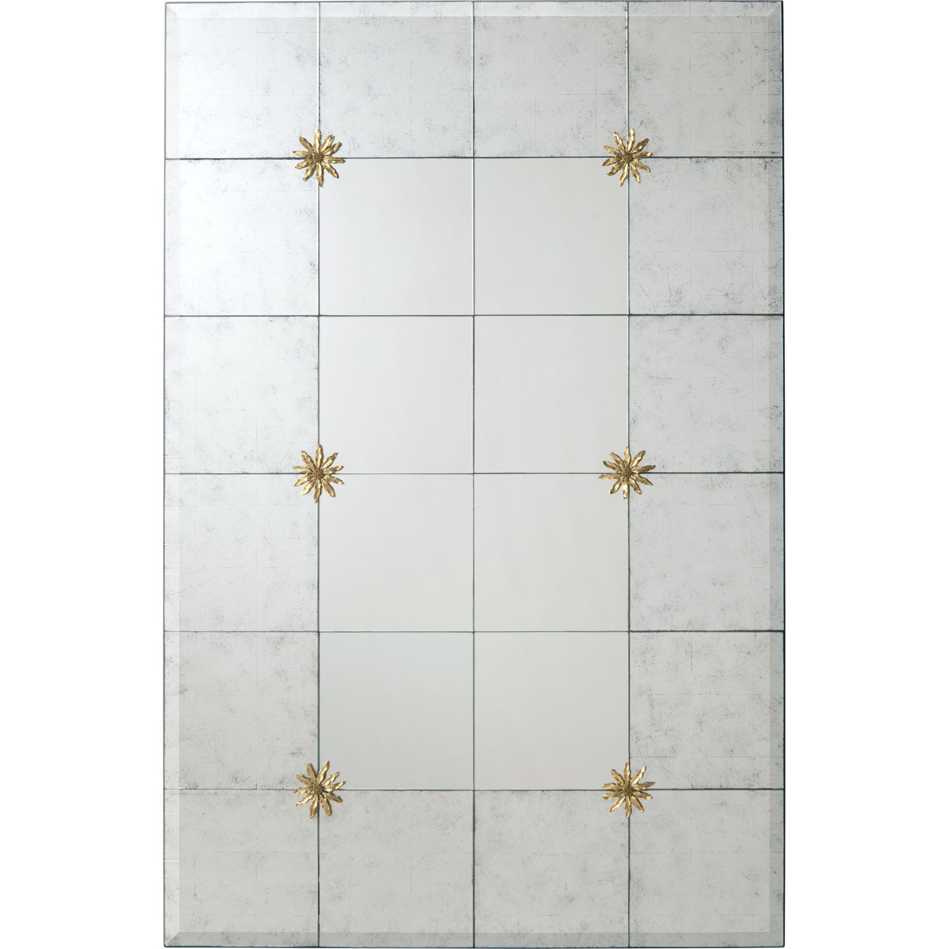 Abbey Mirror by John-Richard in brass and antique eglomise. Made from mdf, celtis veneer, glass in a traditional style.