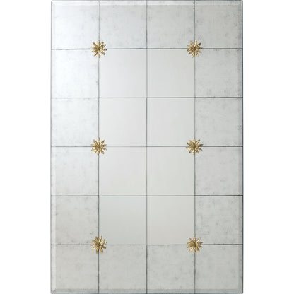 Abbey Mirror by John-Richard in brass and antique eglomise. Made from mdf, celtis veneer, glass in a traditional style.