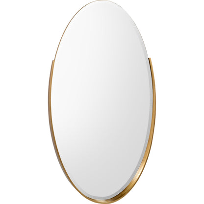Orlando Mirror by John-Richard in gold and etruscan gold. Made from mdf, oak veneer, bent wood frame, french cleat fitted in a modern style.