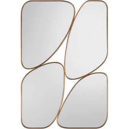 Quadrant Mirror by John-Richard in gold. Made from unique in a modern style.