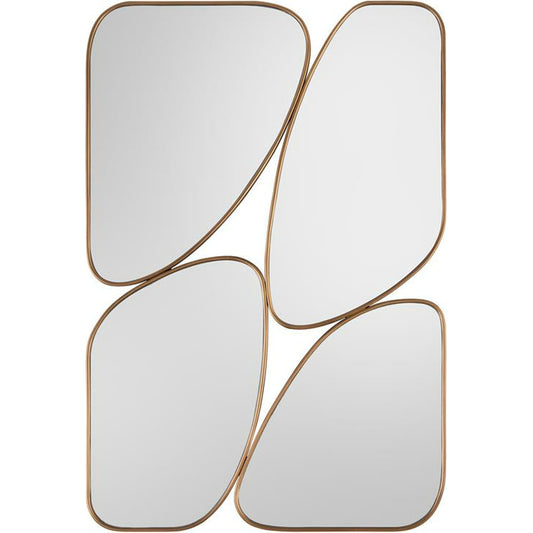 Quadrant Mirror by John-Richard in gold. Made from unique in a modern style.