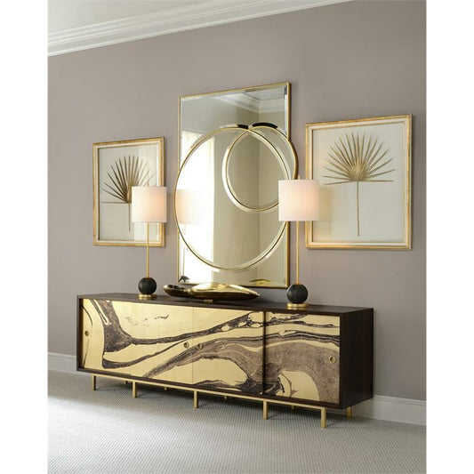 Eclipse Mirror by John-Richard in gold. Made from unique in a modern style.