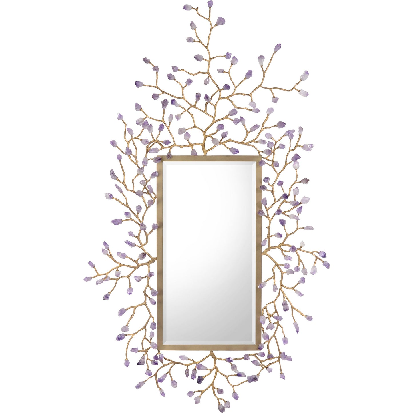 000 SR-771650 | Primary Silo | Budding Mirror by John-Richard in amethyst, brass and brass. Made from brass, mirror, amethyst in a transitional style.