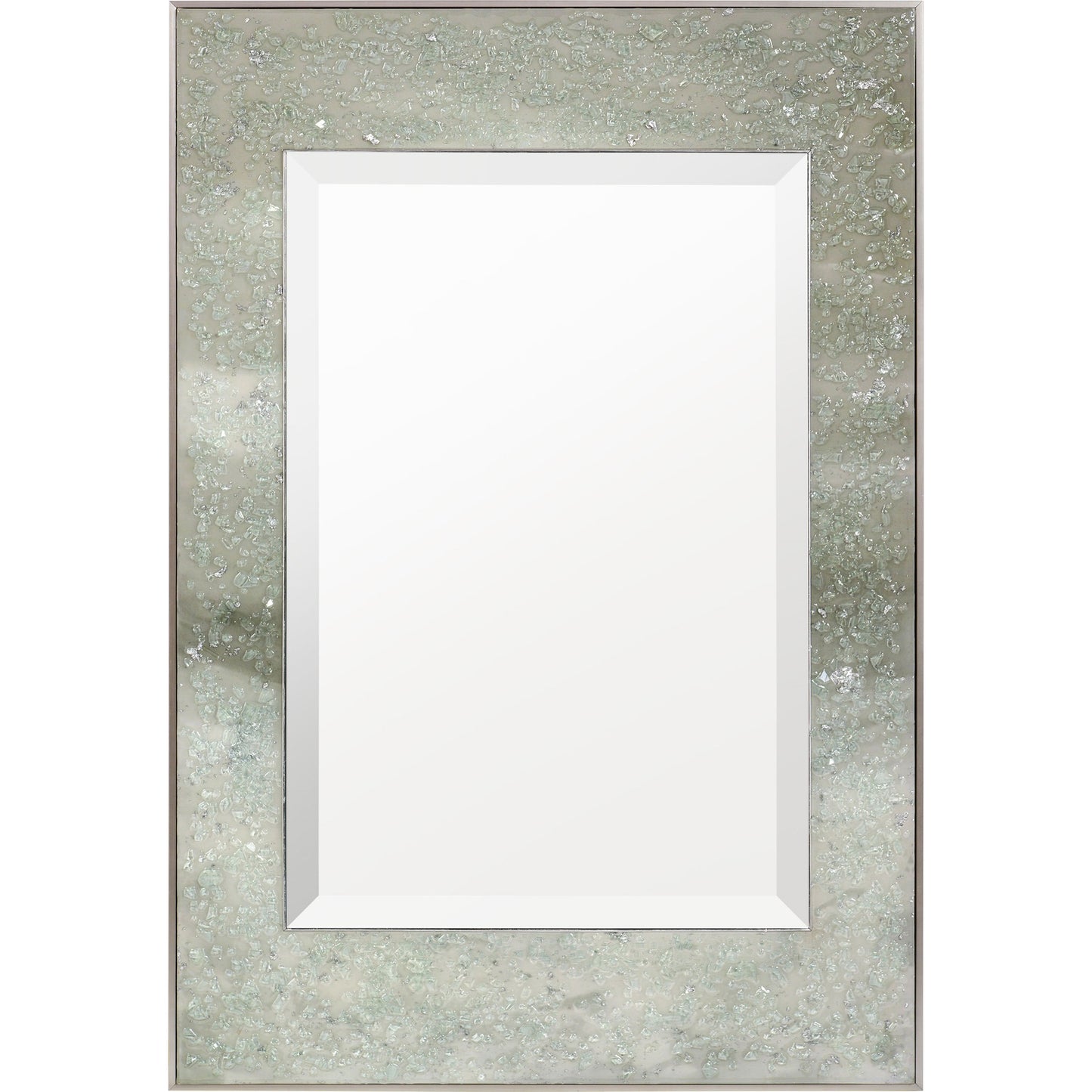 001 SR-771864 | Additional Silo | Mary Hong's Mirror by John-Richard in silver and resin over giclee. Made from canvas, epoxy resin, mirror, poplar wood, tempered glass, pterosernum javanicus wood in a transitional style.
