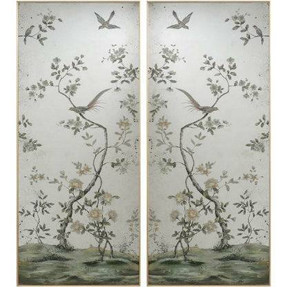 Roku Mirror Panels (Set of Two) by John-Richard in gold. Made from unique in a eclectic & global style.