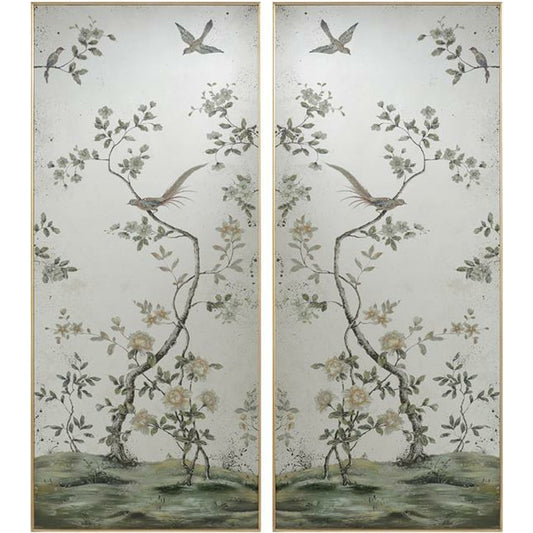 Roku Mirror Panels (Set of Two) by John-Richard in gold. Made from unique in a eclectic & global style.