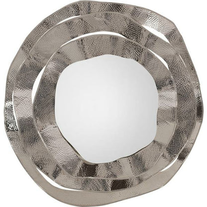 Ripple Frame Mirror by John-Richard in nickel. Made from nickel in a modern style.
