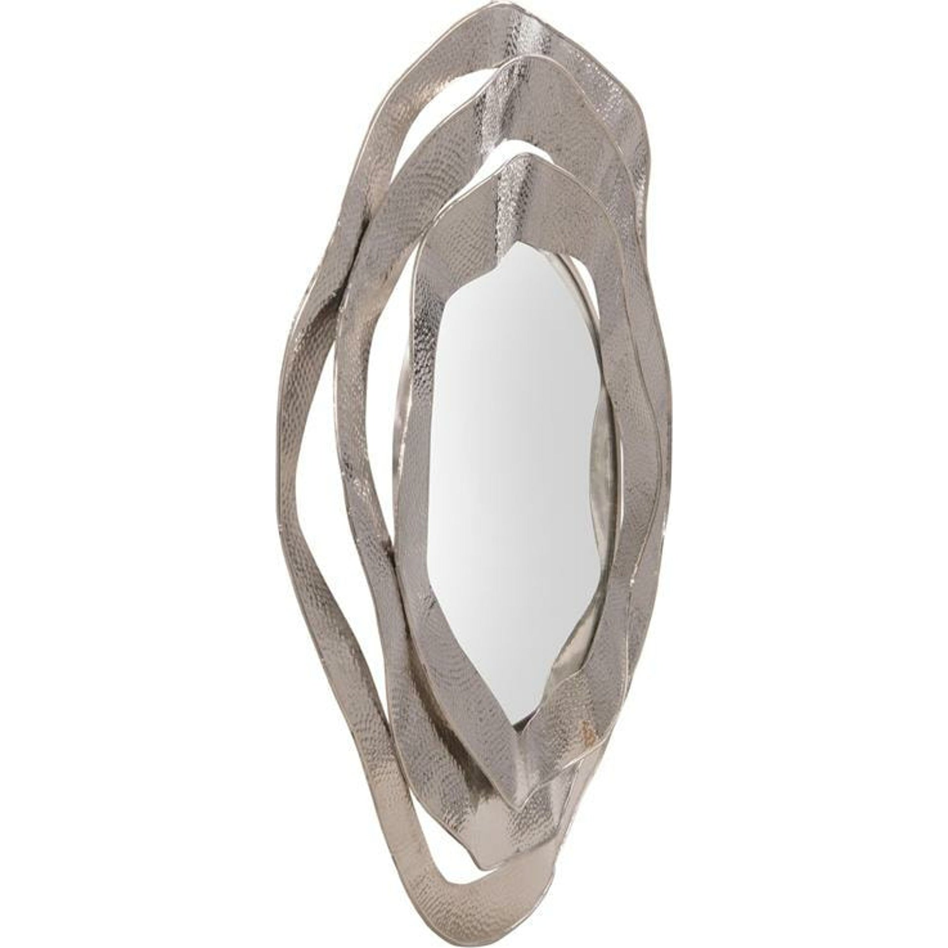 Ripple Frame Mirror by John-Richard in nickel. Made from nickel in a modern style.