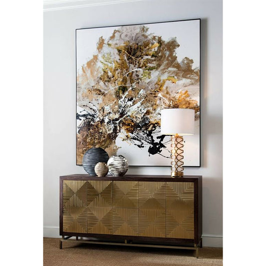 Chen Qi's Gilt and Charcoal 2 by John-Richard in black. Made from wood in a modern style.