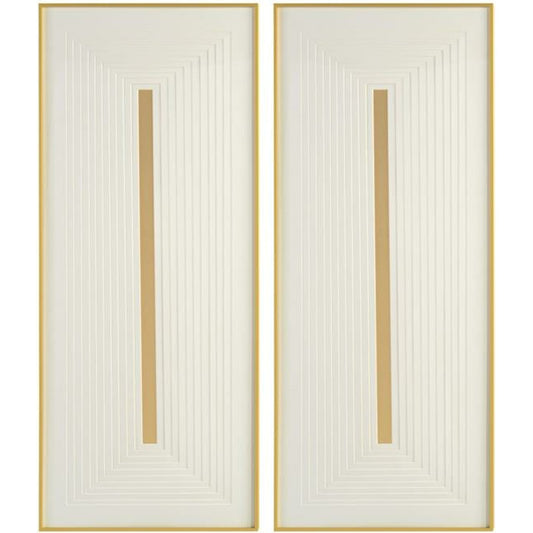 Golden Barricade (Set of Two) by John-Richard in gold, white. Made from unique in a modern style.