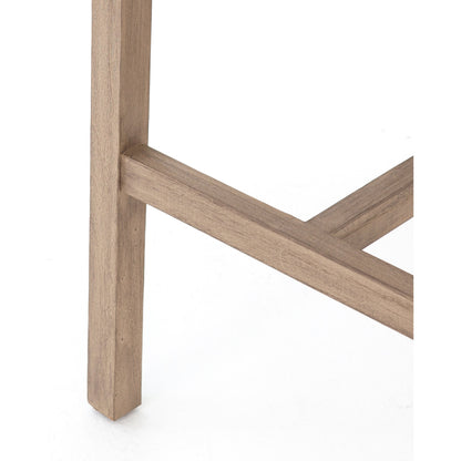 Delano Outdoor Bar Stool by Four Hands. Made from solid fsc®-certified teak, 100% polypropylene in a coastal style.