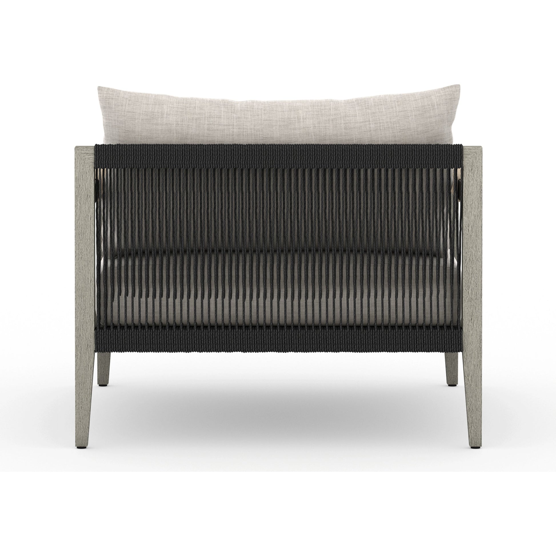 Sherwood Outdoor Chair, Weathered Grey by Four Hands. Made from 100% olefin, solid fsc®-certified teak, 100% polypropylene in a coastal style.