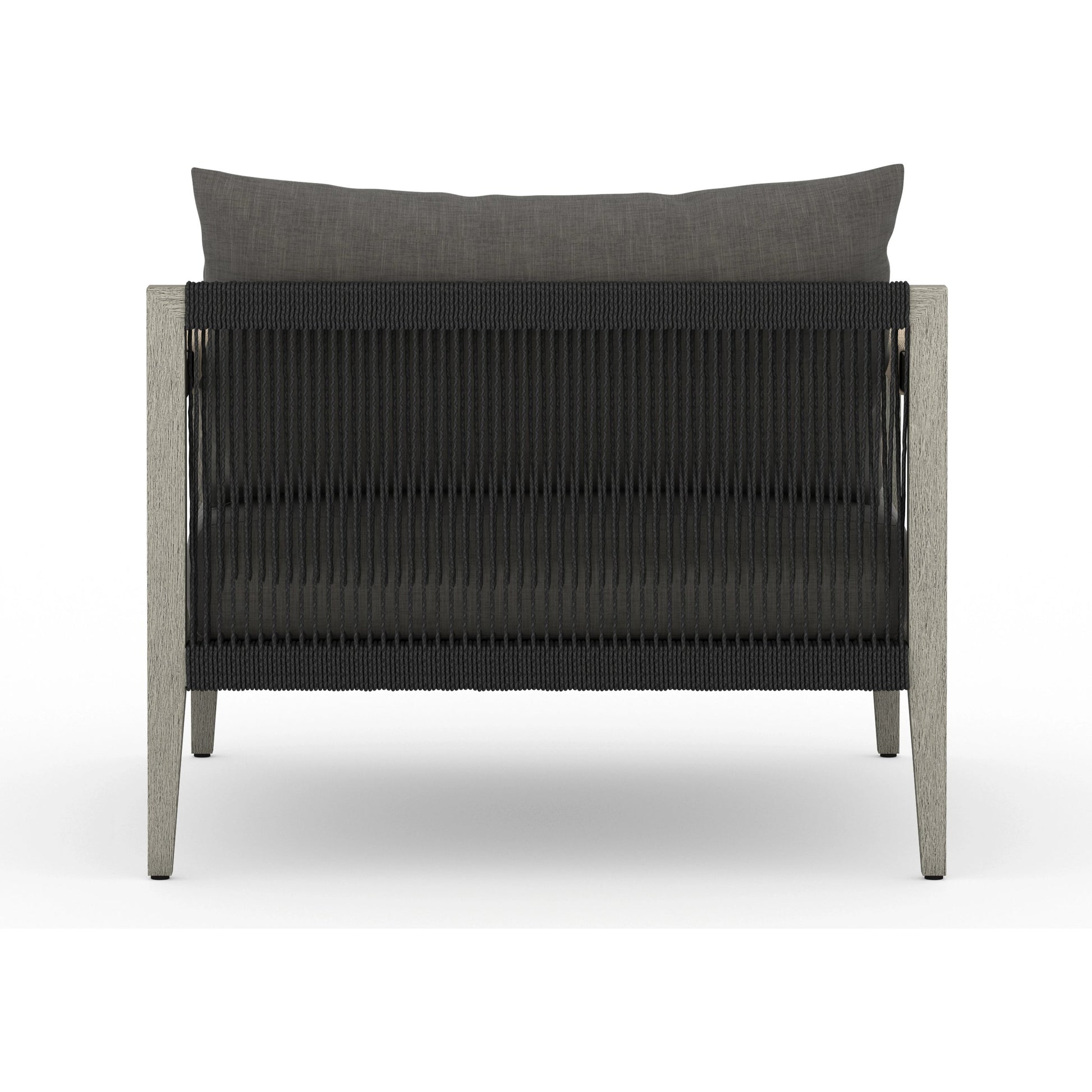 Sherwood Outdoor Chair, Weathered Grey by Four Hands. Made from 100% olefin, solid fsc®-certified teak, 100% polypropylene in a coastal style.