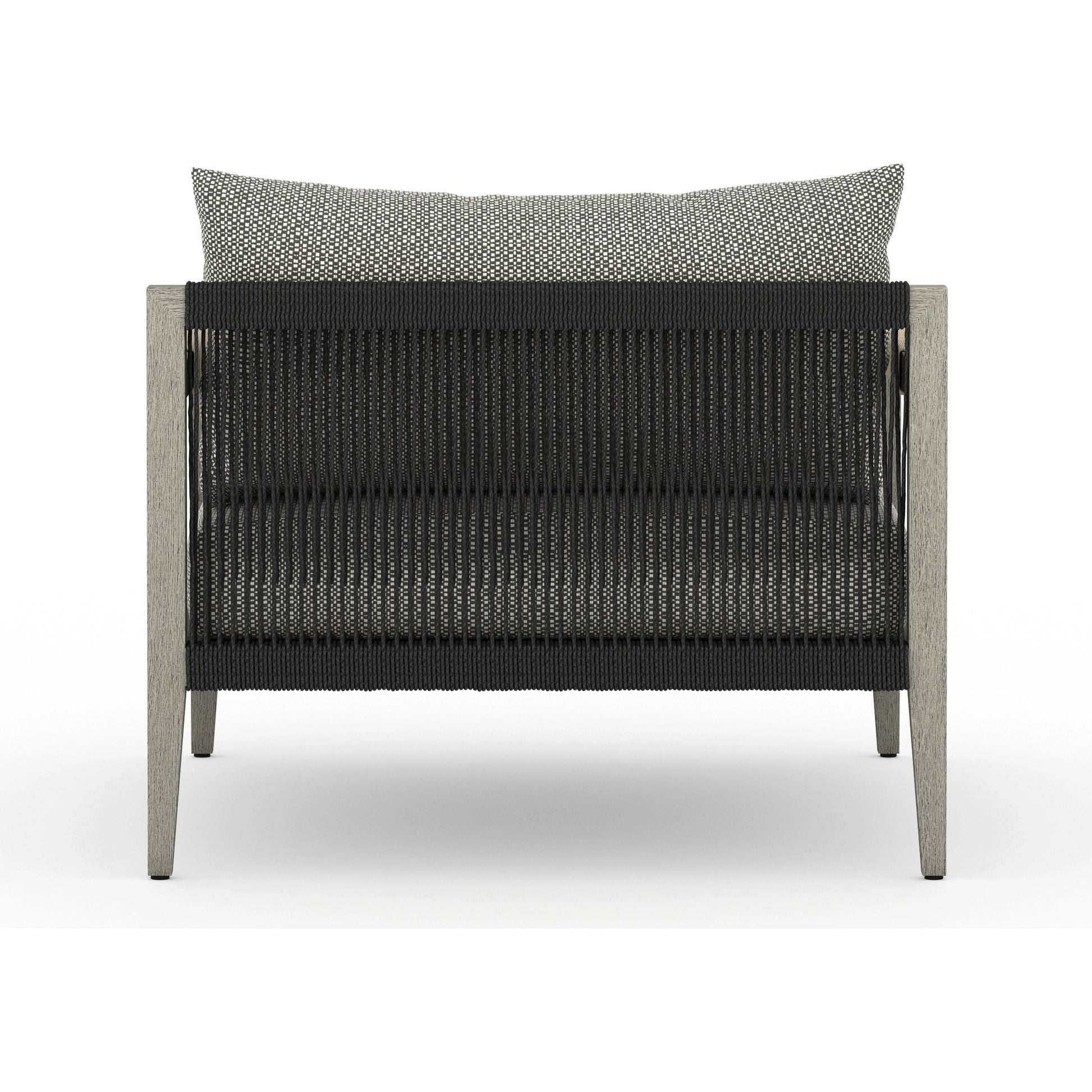 Sherwood Outdoor Chair, Weathered Grey by Four Hands. Made from 100% olefin, solid fsc®-certified teak, 100% polypropylene in a coastal style.