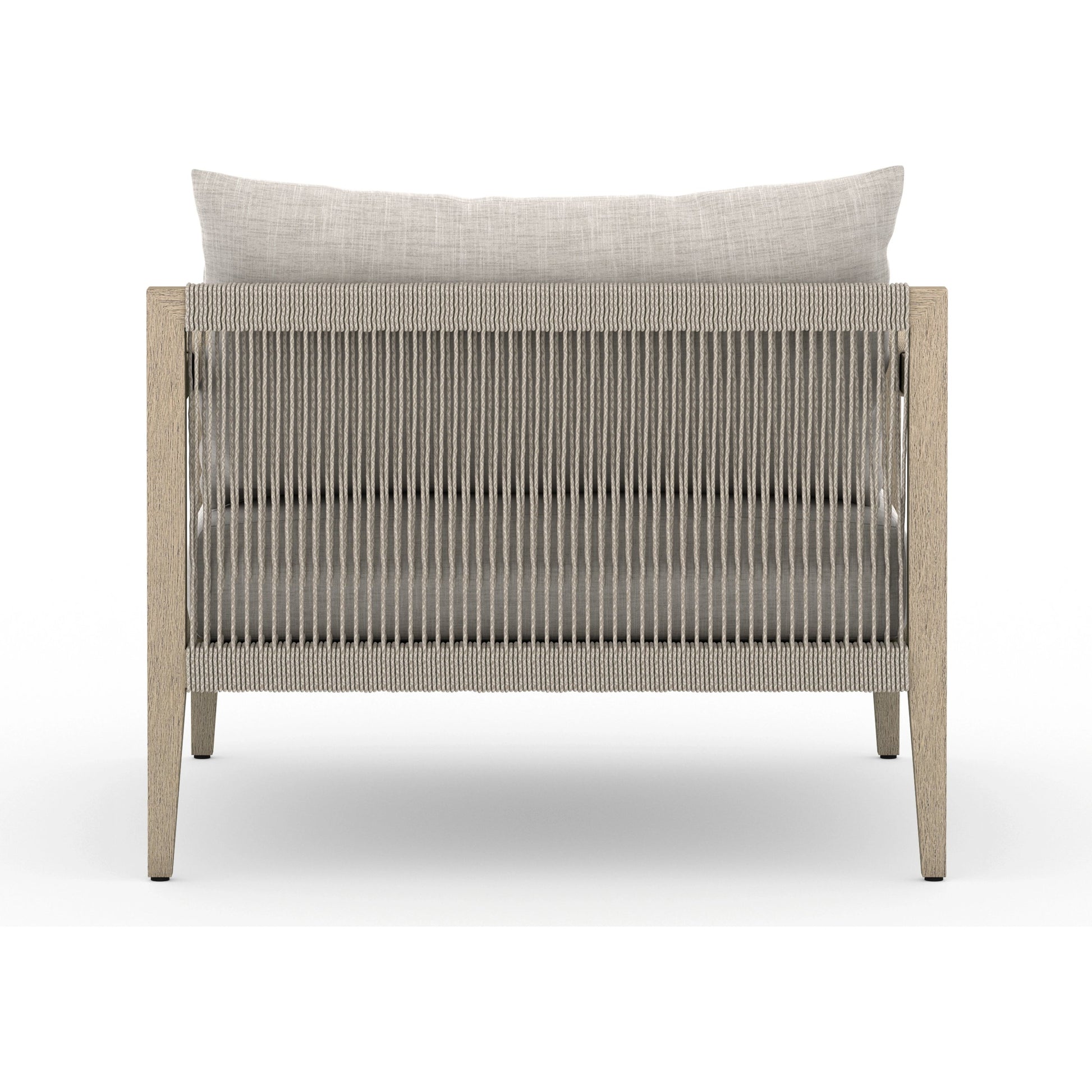Sherwood Outdoor Chair, Washed Brown by Four Hands. Made from 100% olefin, solid fsc®-certified teak, 100% polypropylene in a coastal style.