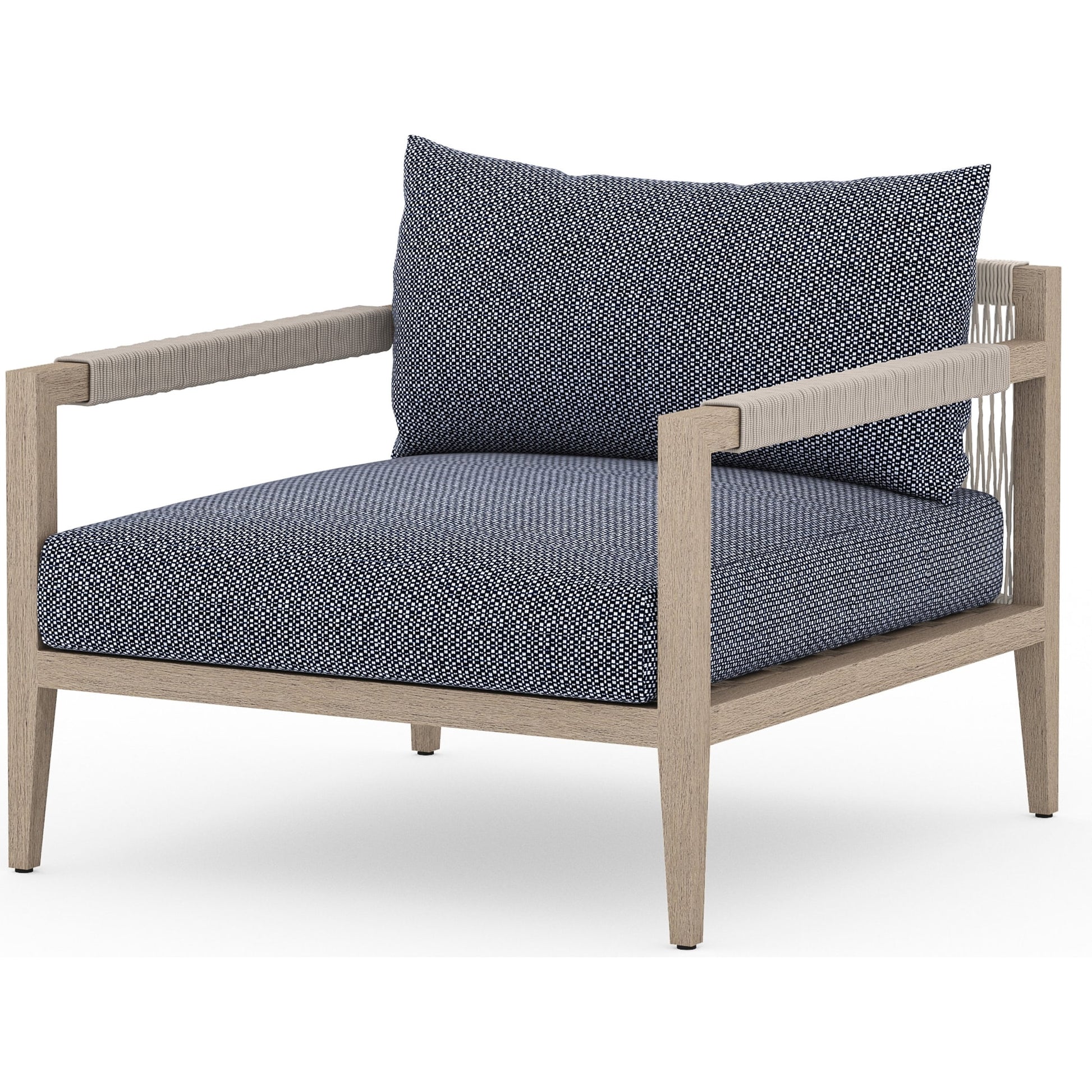 Sherwood Outdoor Chair, Washed Brown by Four Hands. Made from 100% olefin, solid fsc®-certified teak, 100% polypropylene in a coastal style.