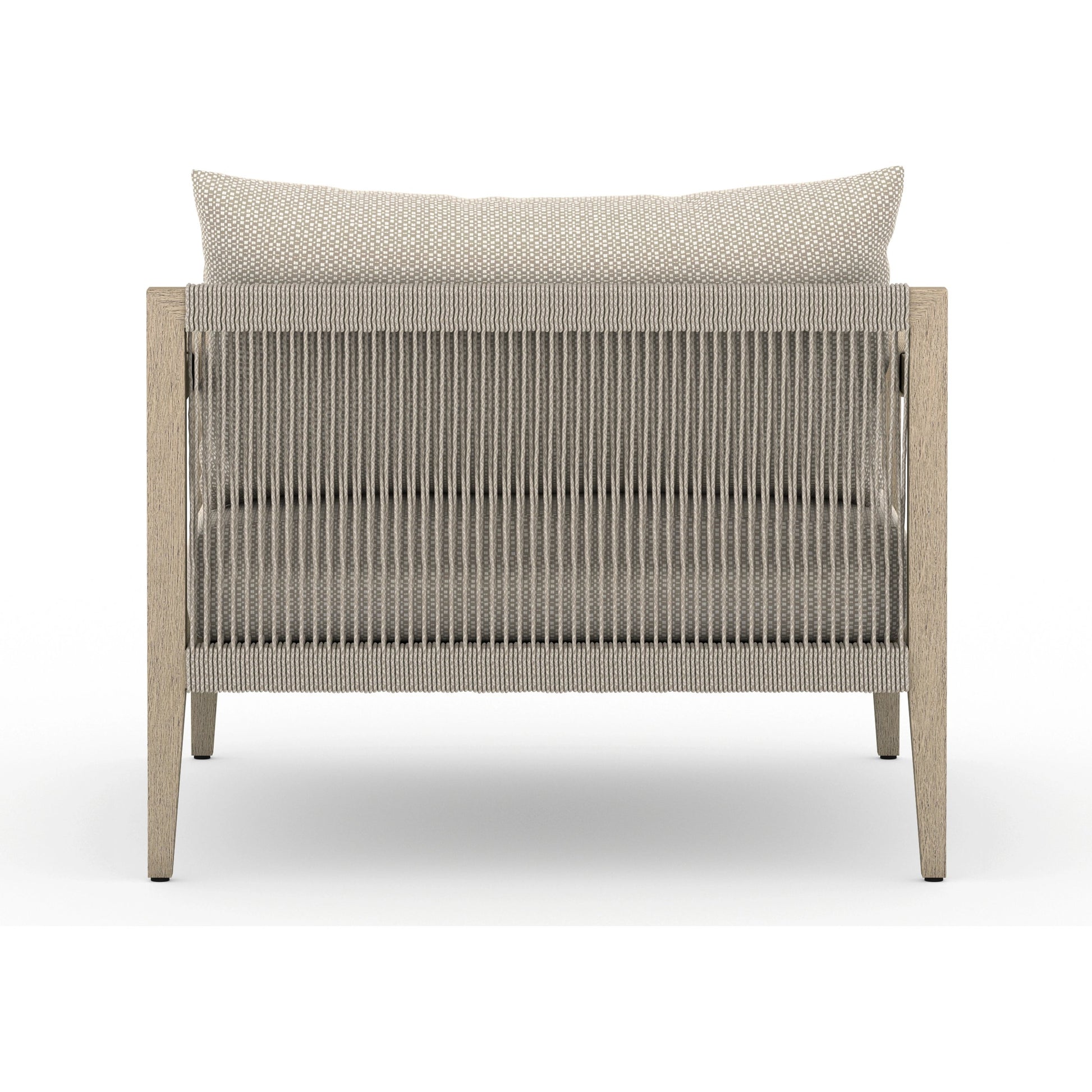 Sherwood Outdoor Chair, Washed Brown by Four Hands. Made from 100% olefin, solid fsc®-certified teak, 100% polypropylene in a coastal style.