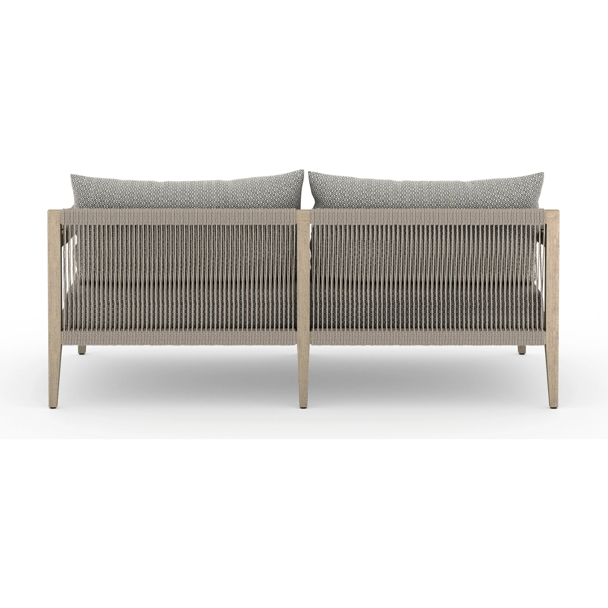 Sherwood Outdoor Sofa, Washed Brown by Four Hands. Made from 100% olefin, solid fsc®-certified teak, 100% polypropylene in a coastal style.