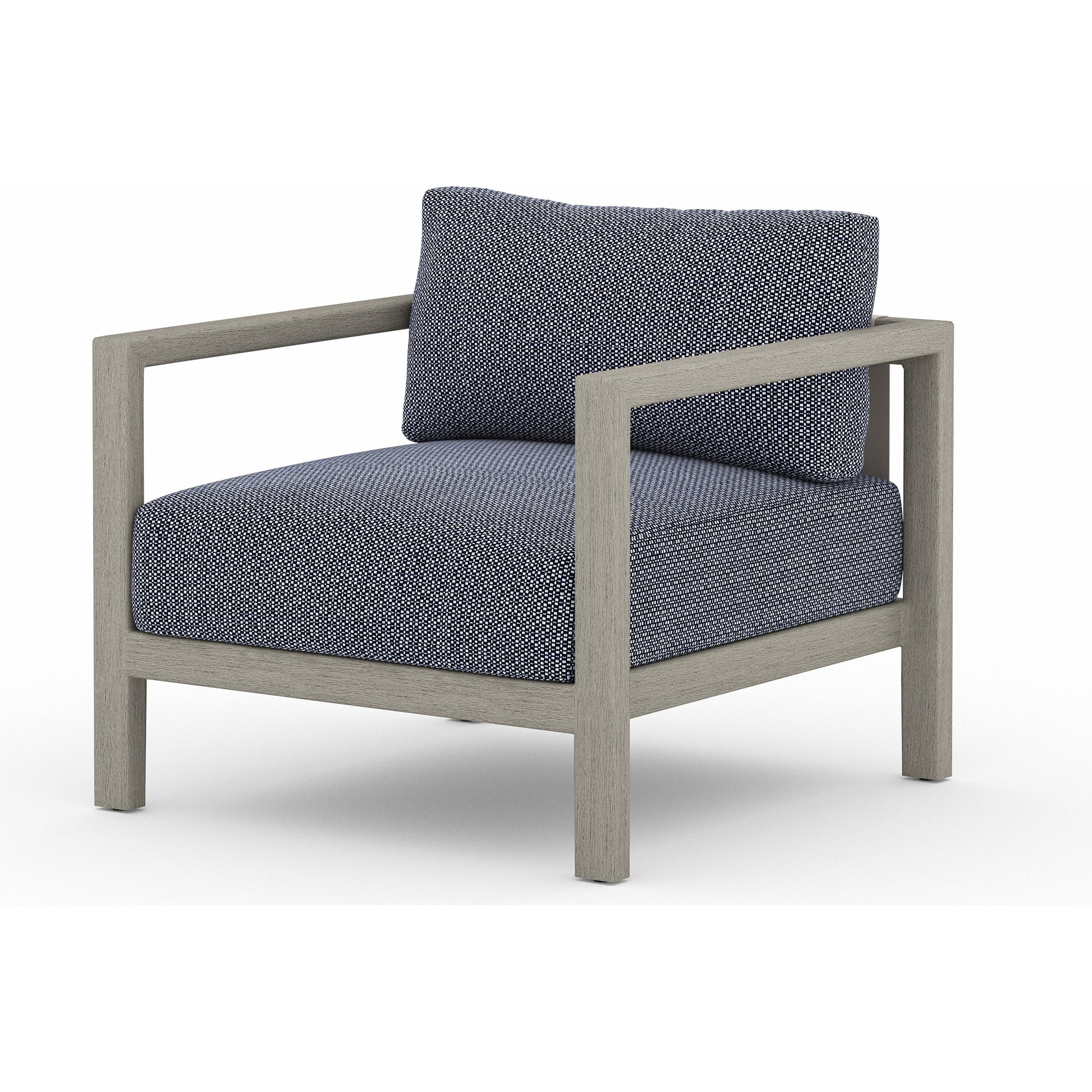 Sonoma Outdoor Chair by Four Hands. Made from 100% olefin, aluminum, 100% polypropylene in a coastal style.