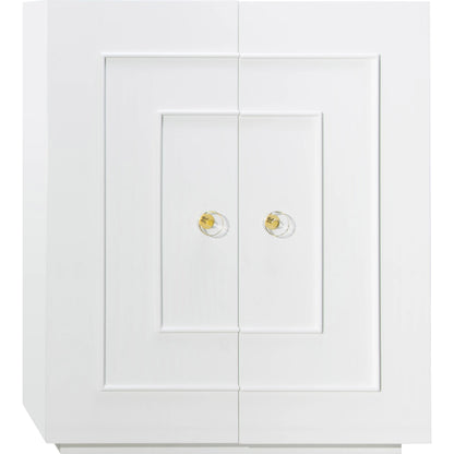 Judd Dorm Cabinet by Worlds Away in white. Made from hardwood solids, mdf, acrylic, metal in a transitional style.