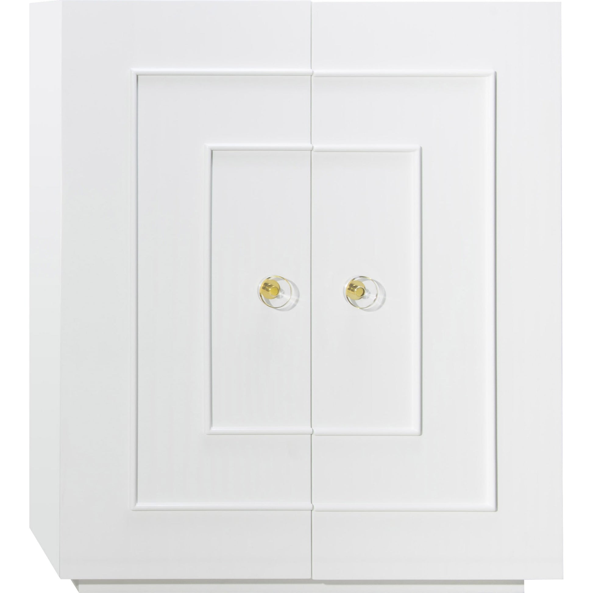 Judd Dorm Cabinet by Worlds Away in white. Made from hardwood solids, mdf, acrylic, metal in a transitional style.