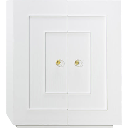 Judd Dorm Cabinet by Worlds Away in white. Made from hardwood solids, mdf, acrylic, metal in a transitional style.