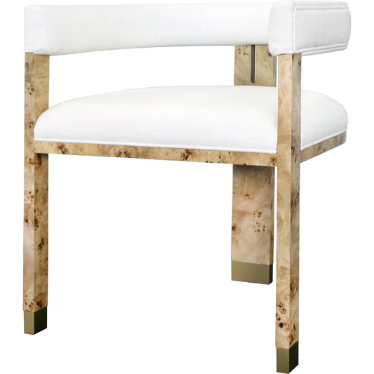 Jude Modern Chair by Worlds Away in white. Made from hardwood solids, veneer, plywood, foam, fabric, metal in a eclectic & global style.