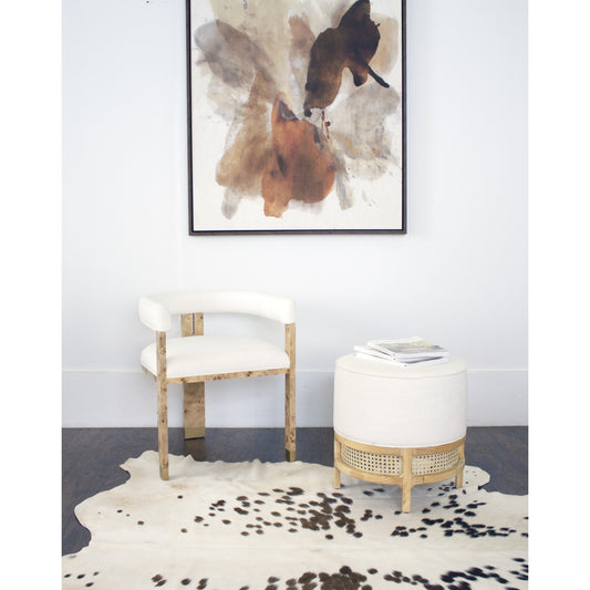 Jude Modern Chair by Worlds Away in white. Made from hardwood solids, veneer, plywood, foam, fabric, metal in a eclectic & global style.